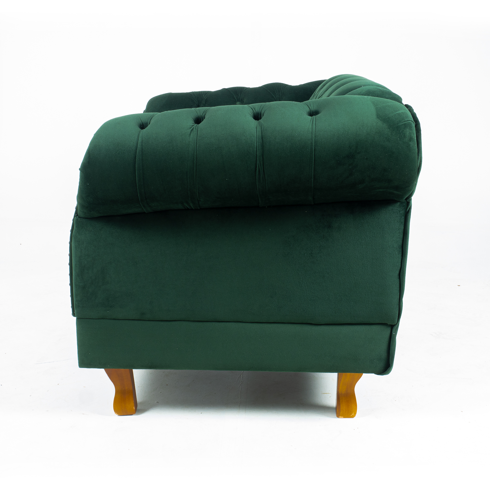 Poltrona Chesterfield Duque Com Capitonê Para Sala, Tv, Estar, Recepção - Suede Verde Musgo
