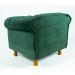 Poltrona Chesterfield Duque Com Capitonê Para Sala, Tv, Estar, Recepção - Suede Verde Musgo