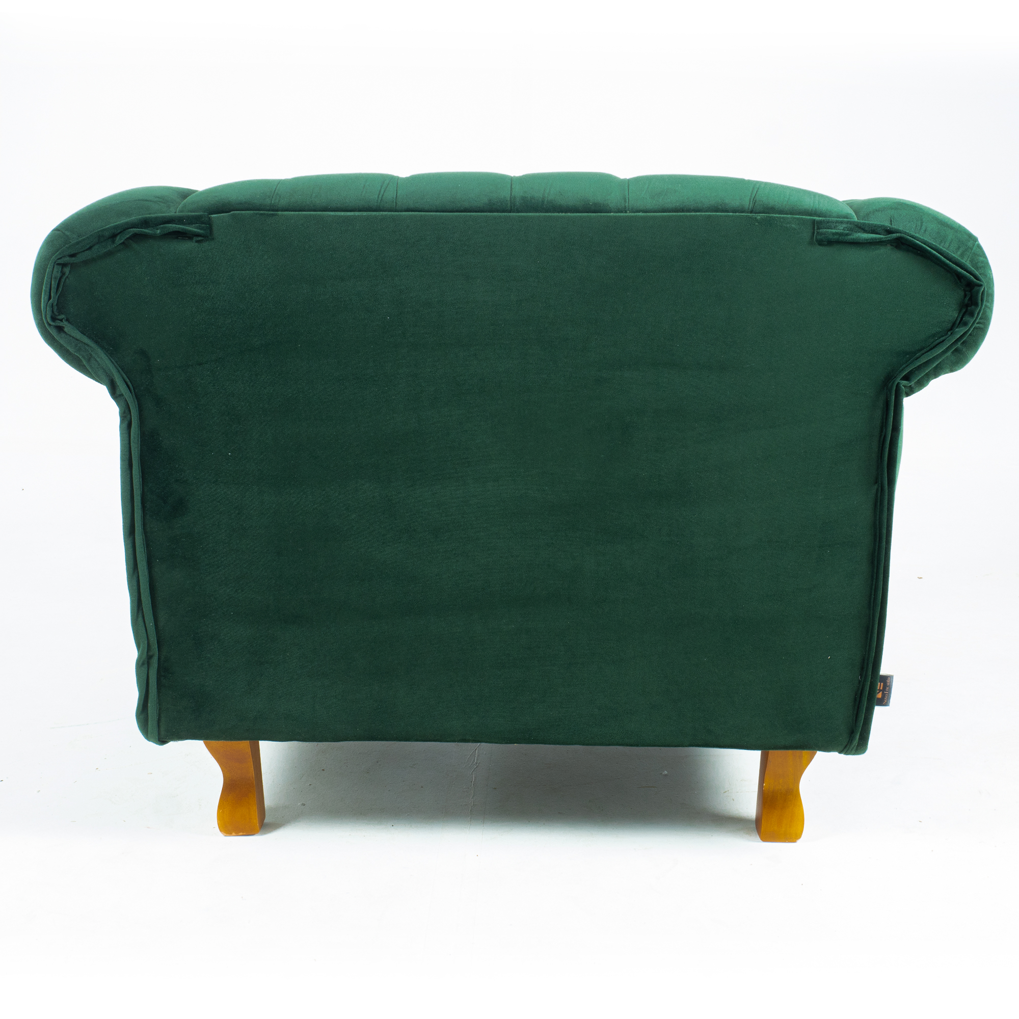 Poltrona Chesterfield Duque Com Capitonê Para Sala, Tv, Estar, Recepção - Suede Verde Musgo