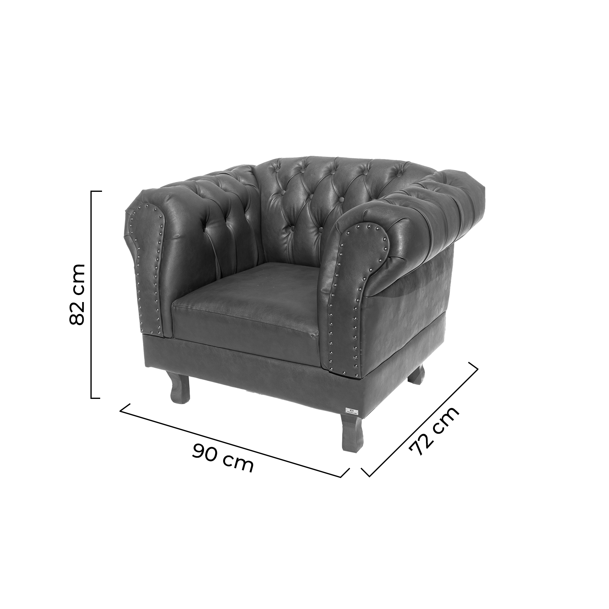Poltrona Chesterfield Duque Com Capitonê Para Sala, Tv, Estar, Recepção - Suede Verde Musgo