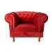 Poltrona Chesterfield Duque Com Capitonê Para Sala, Tv, Estar, Recepção - Suede Vermelho