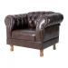 Poltrona Chesterfield Duque Com Capitonê Para Sala, Tv, Estar, Recepção, Barbearia - Corano Marrom