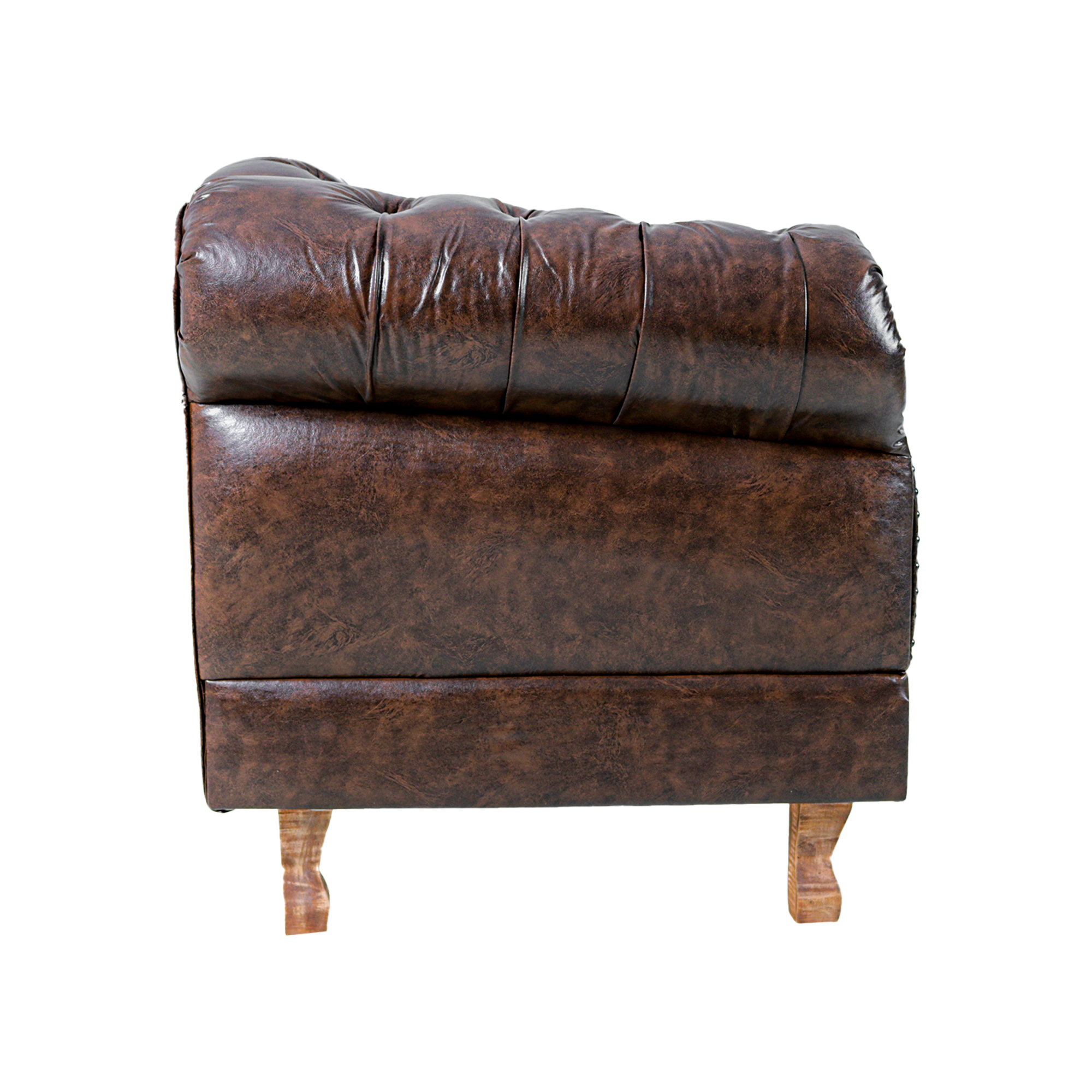 Poltrona Chesterfield Duque Com Capitonê Para Sala, Tv, Estar, Recepção, Barbearia - Corano Marrom