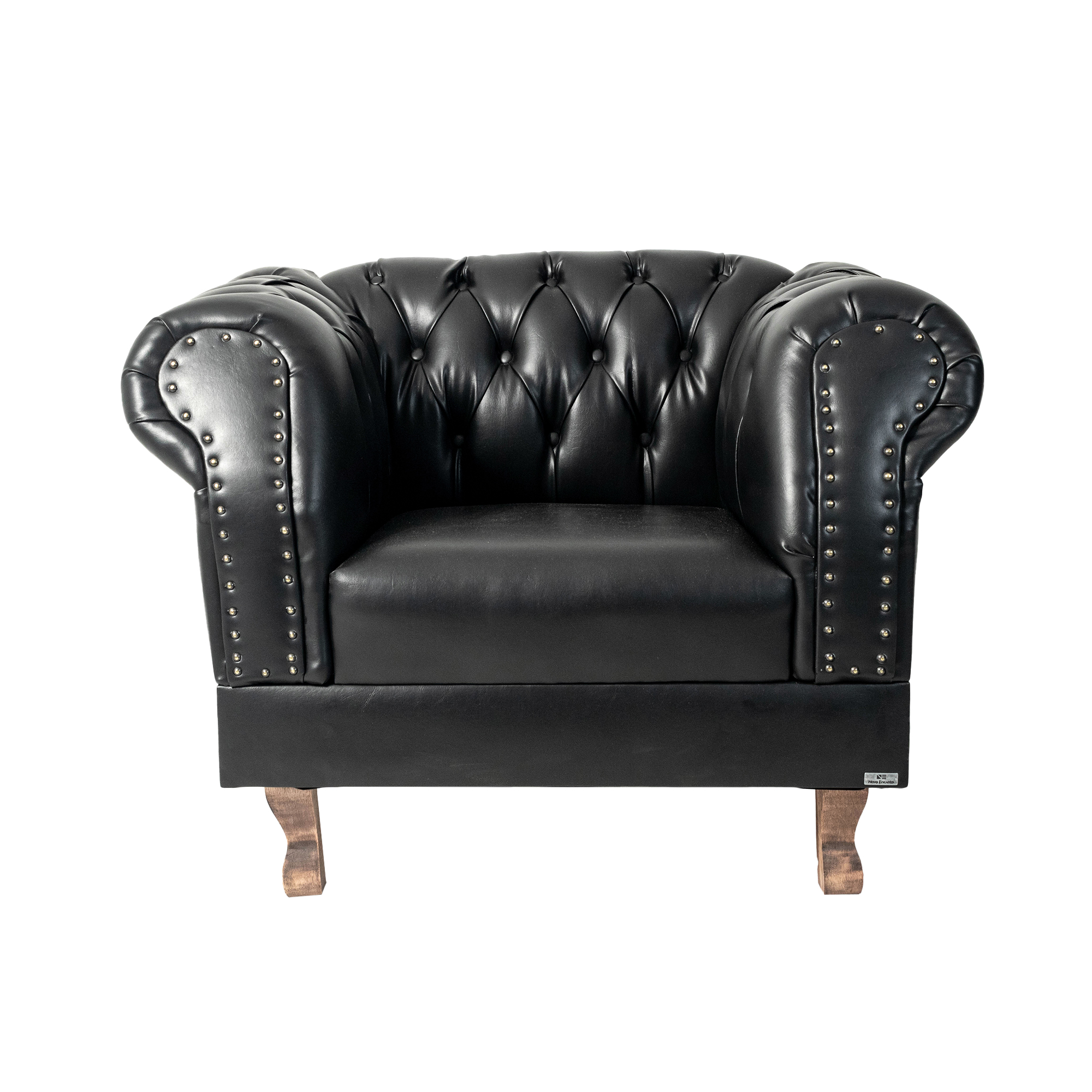 Poltrona Chesterfield Duque Com Capitonê Para Sala, Tv, Estar, Recepção, Barbearia - Corano Preto