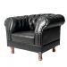 Poltrona Chesterfield Duque Com Capitonê Para Sala, Tv, Estar, Recepção, Barbearia - Corano Preto