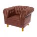 Poltrona Chesterfield Duque Com Capitonê Para Sala, Tv, Estar, Recepção, Barbearia - Couro Ecológico Marrom