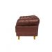 Poltrona Chesterfield Duque Com Capitonê Para Sala, Tv, Estar, Recepção, Barbearia - Couro Ecológico Marrom