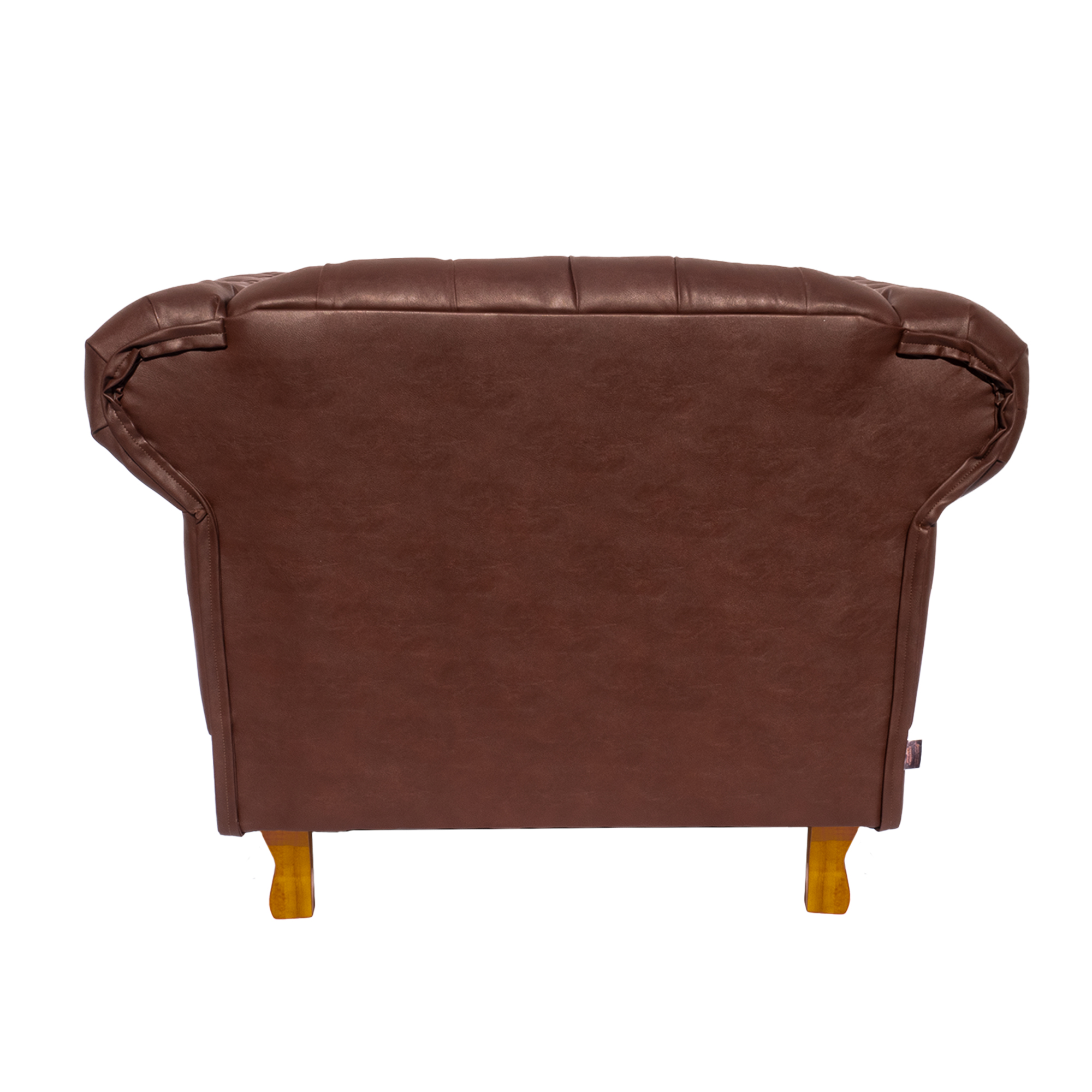 Poltrona Chesterfield Duque Com Capitonê Para Sala, Tv, Estar, Recepção, Barbearia - Couro Ecológico Marrom