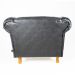 Poltrona Chesterfield Duque Com Capitonê Para Sala, Tv, Estar, Recepção, Barbearia - Couro Ecológico Preto