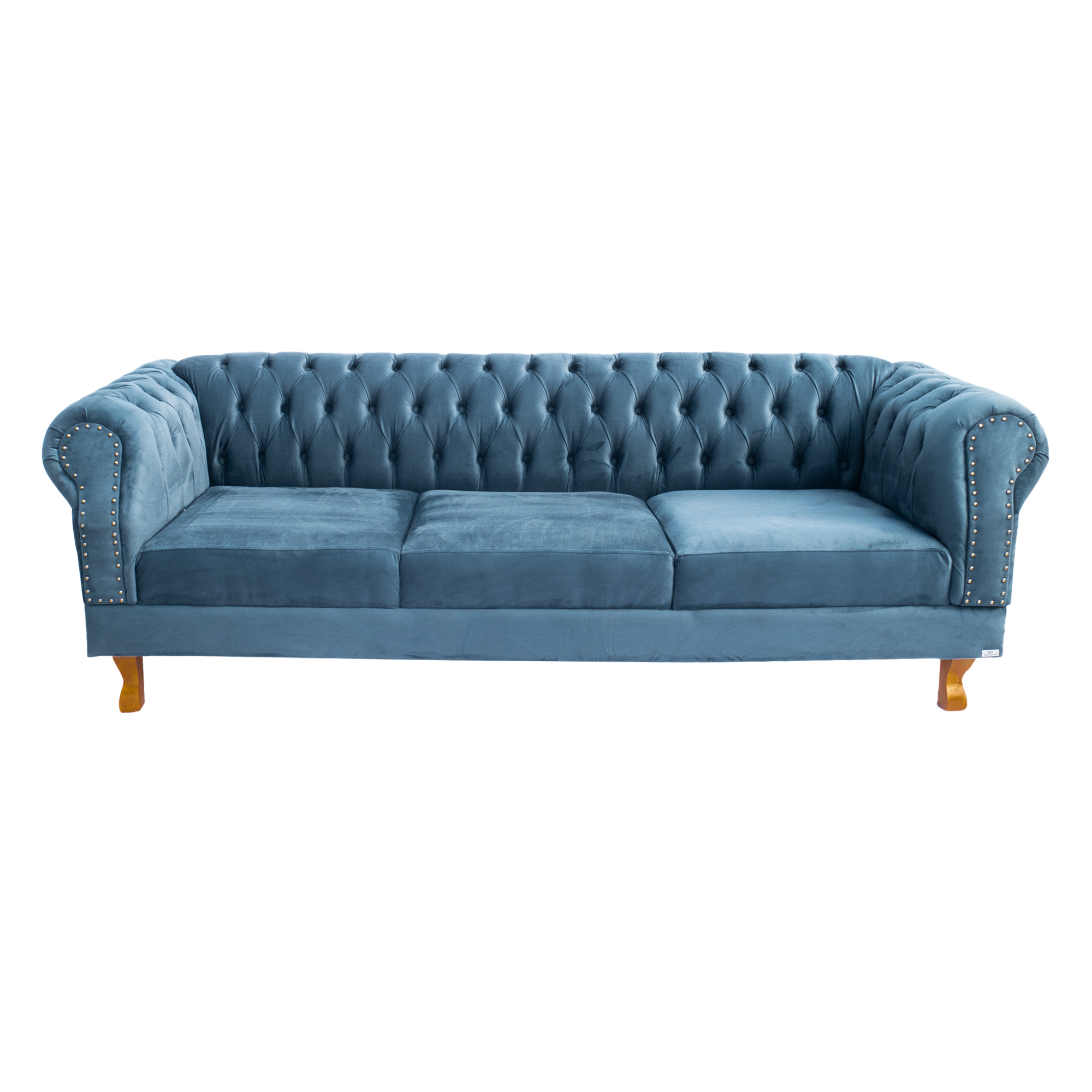 Sofá Chester Field Duque Suede Azul Petróleo Sala/Recepção