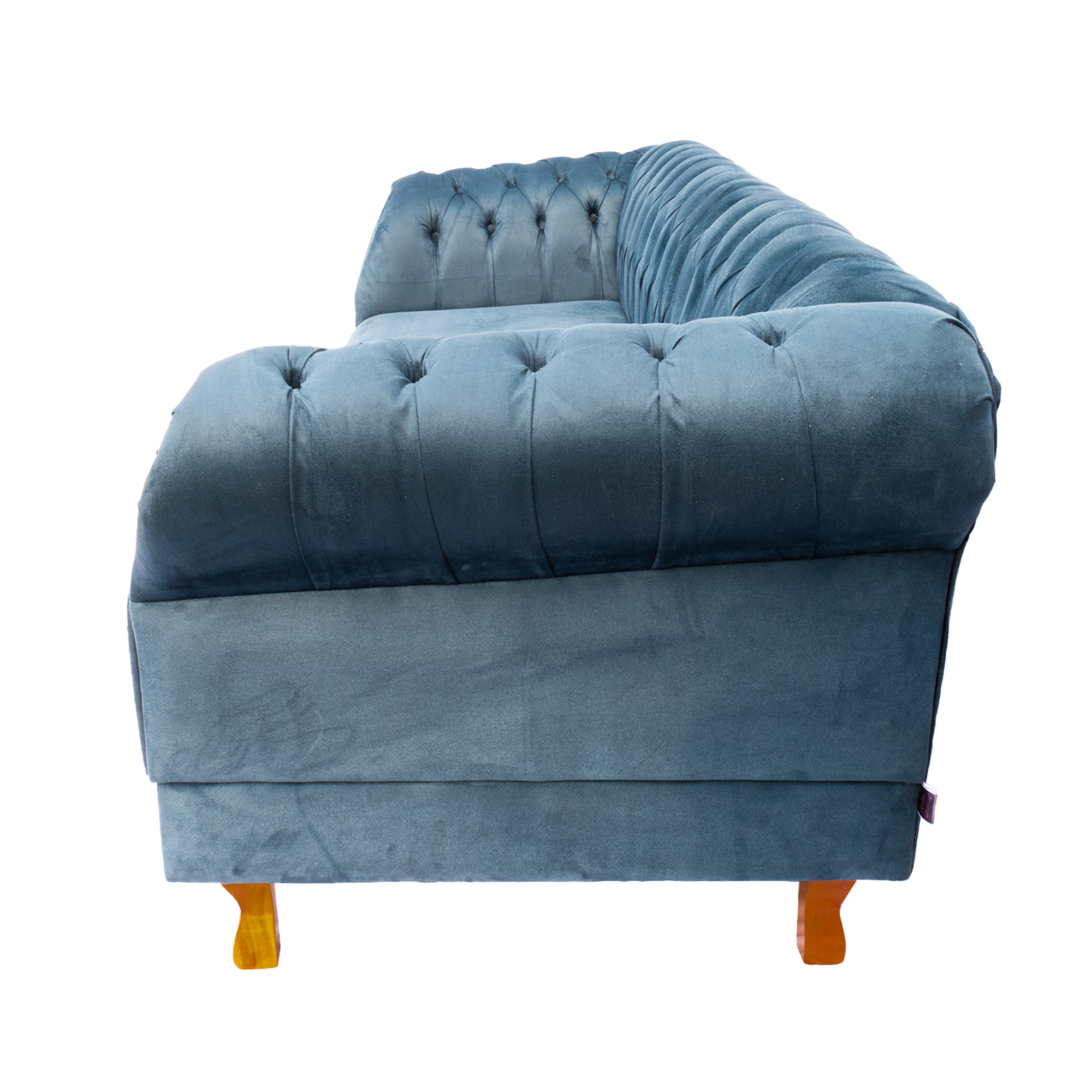 Sofá Chester Field Duque Suede Azul Petróleo Sala/Recepção