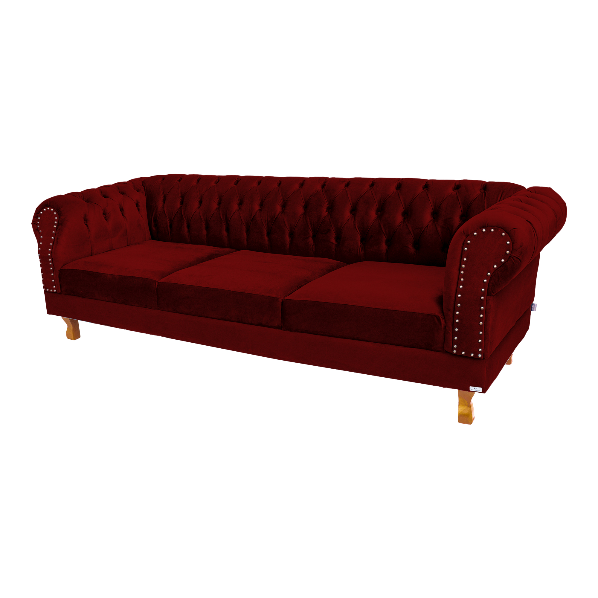 Sofá Chester Field Duque Suede Bordô Sala/Recepção
