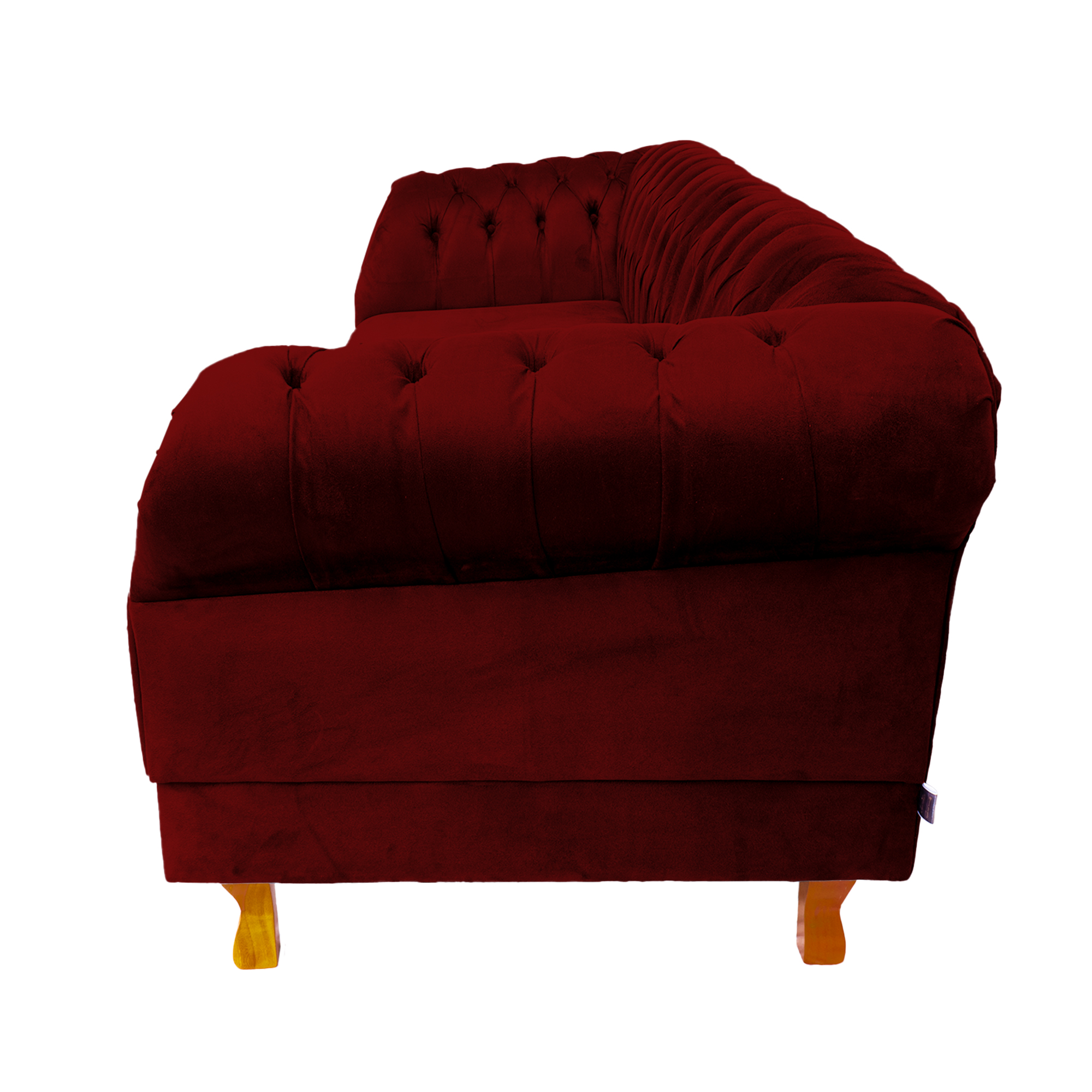 Sofá Chester Field Duque Suede Bordô Sala/Recepção