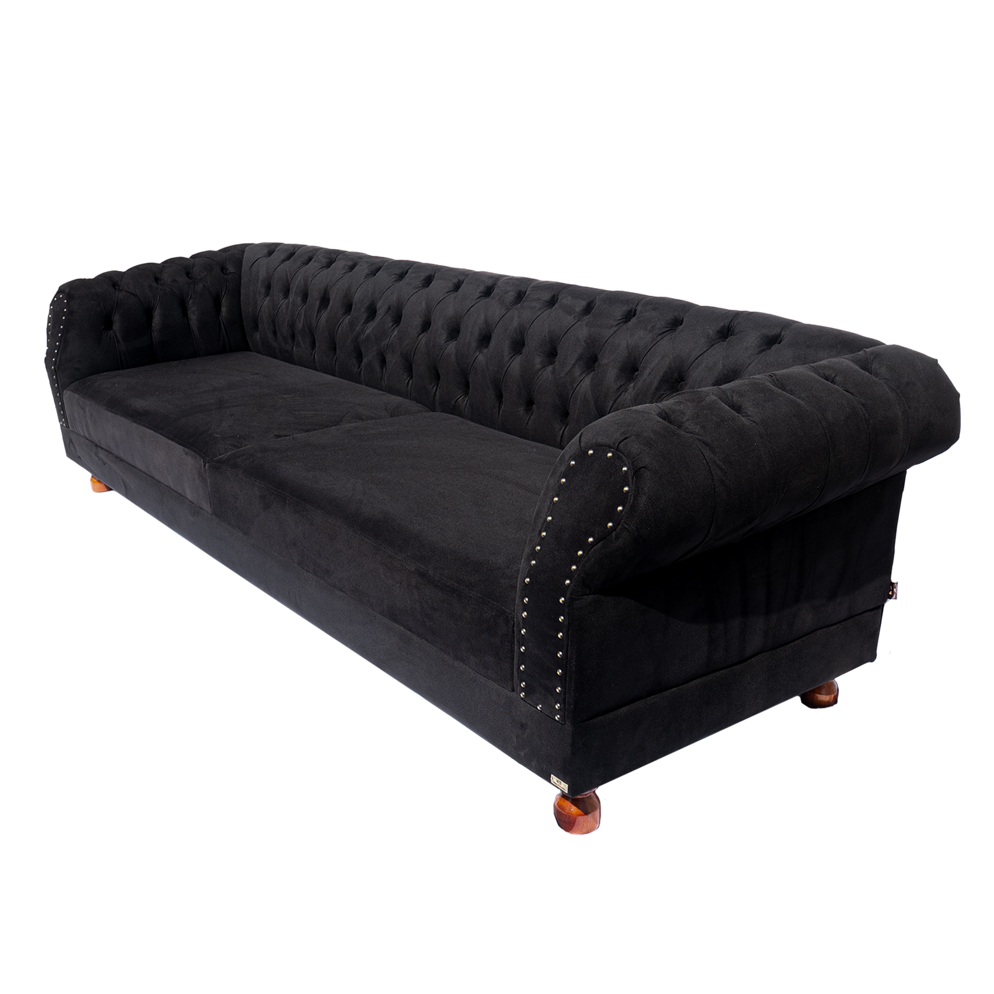 Sofá Chester Field Duque Suede Preto Sala/Recepção