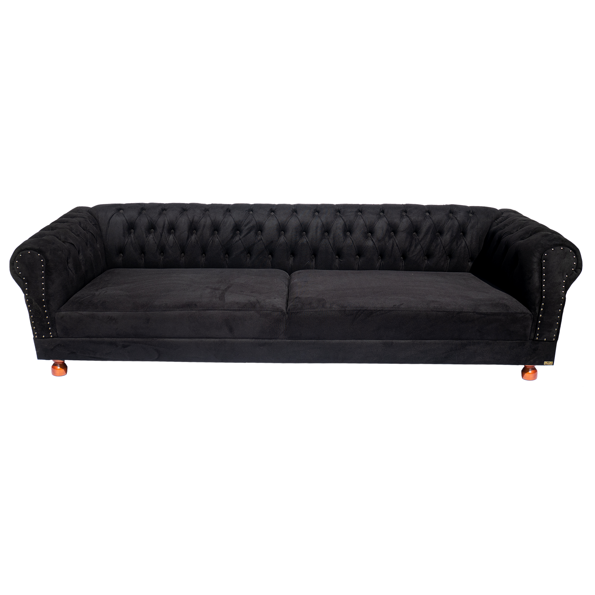 Sofá Chester Field Duque Suede Preto Sala/Recepção