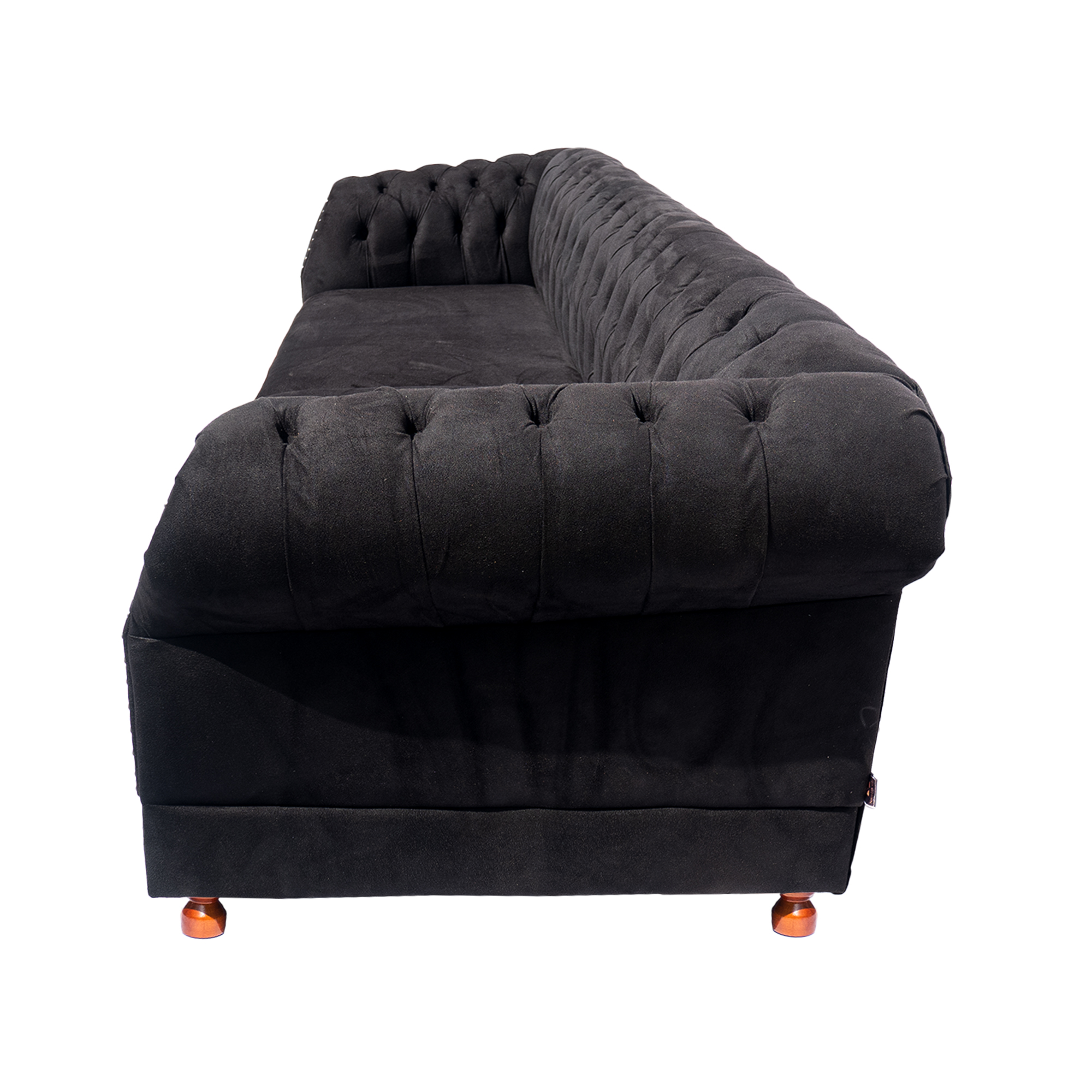 Sofá Chester Field Duque Suede Preto Sala/Recepção