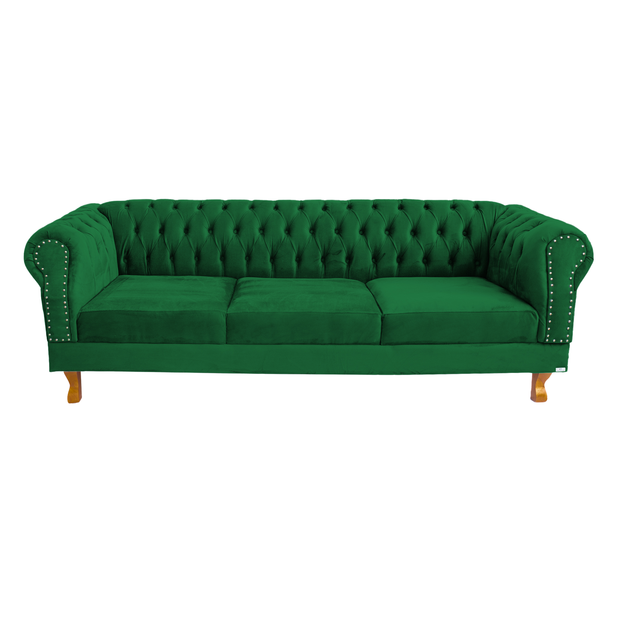 Sofá Chester Field Duque Suede Verde Bandeira Sala/Recepção