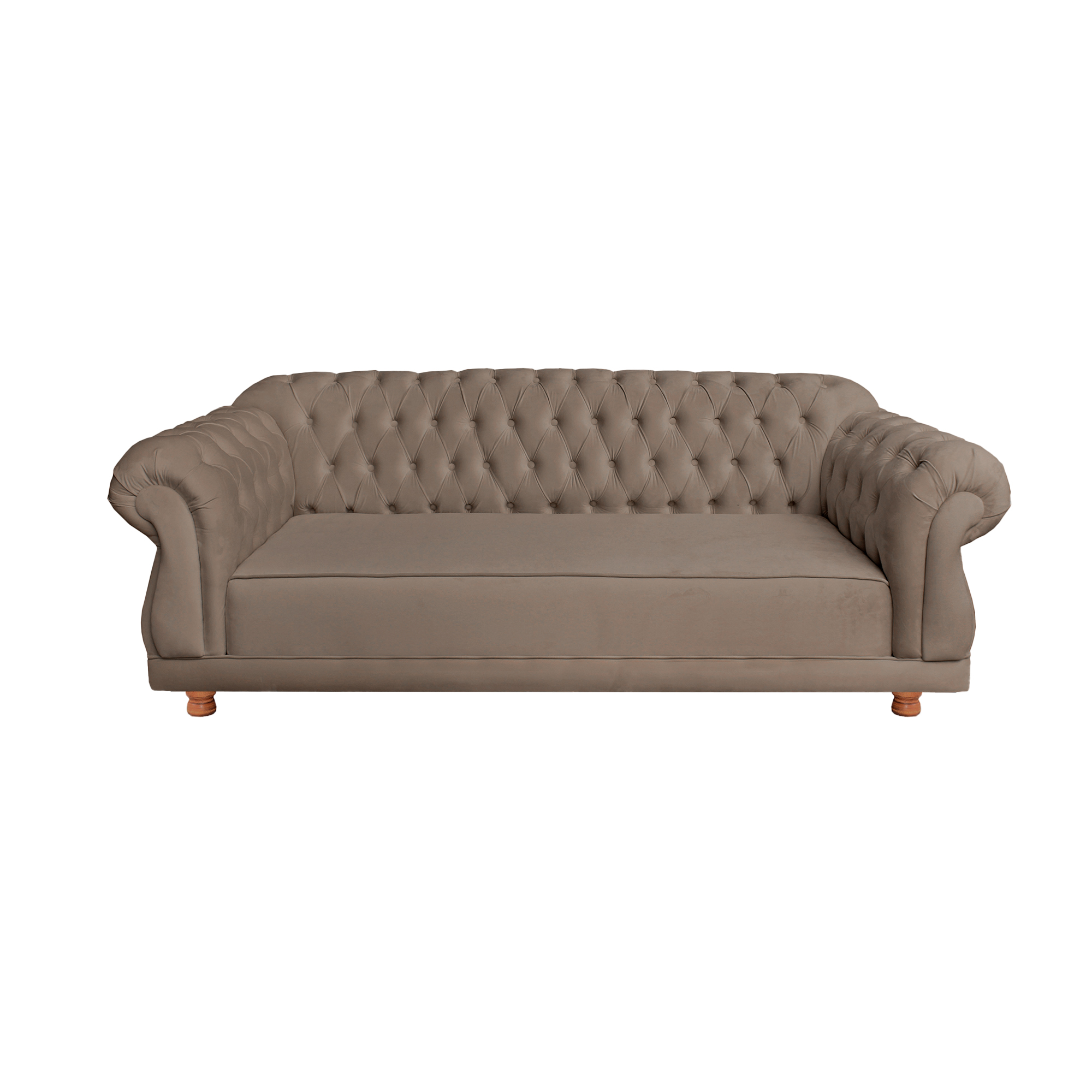 Sofá Chester Field Elisabeth Suede Capuccino Sala/Recepção