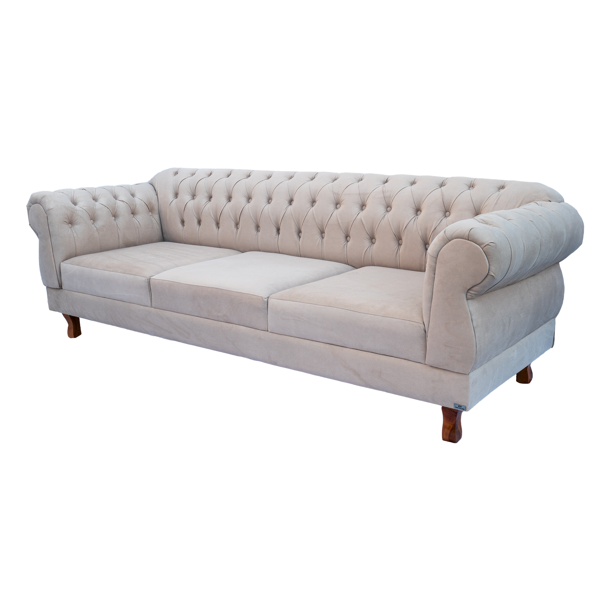 Sofá Chester Field Elisabeth Suede Nude Sala/Recepção