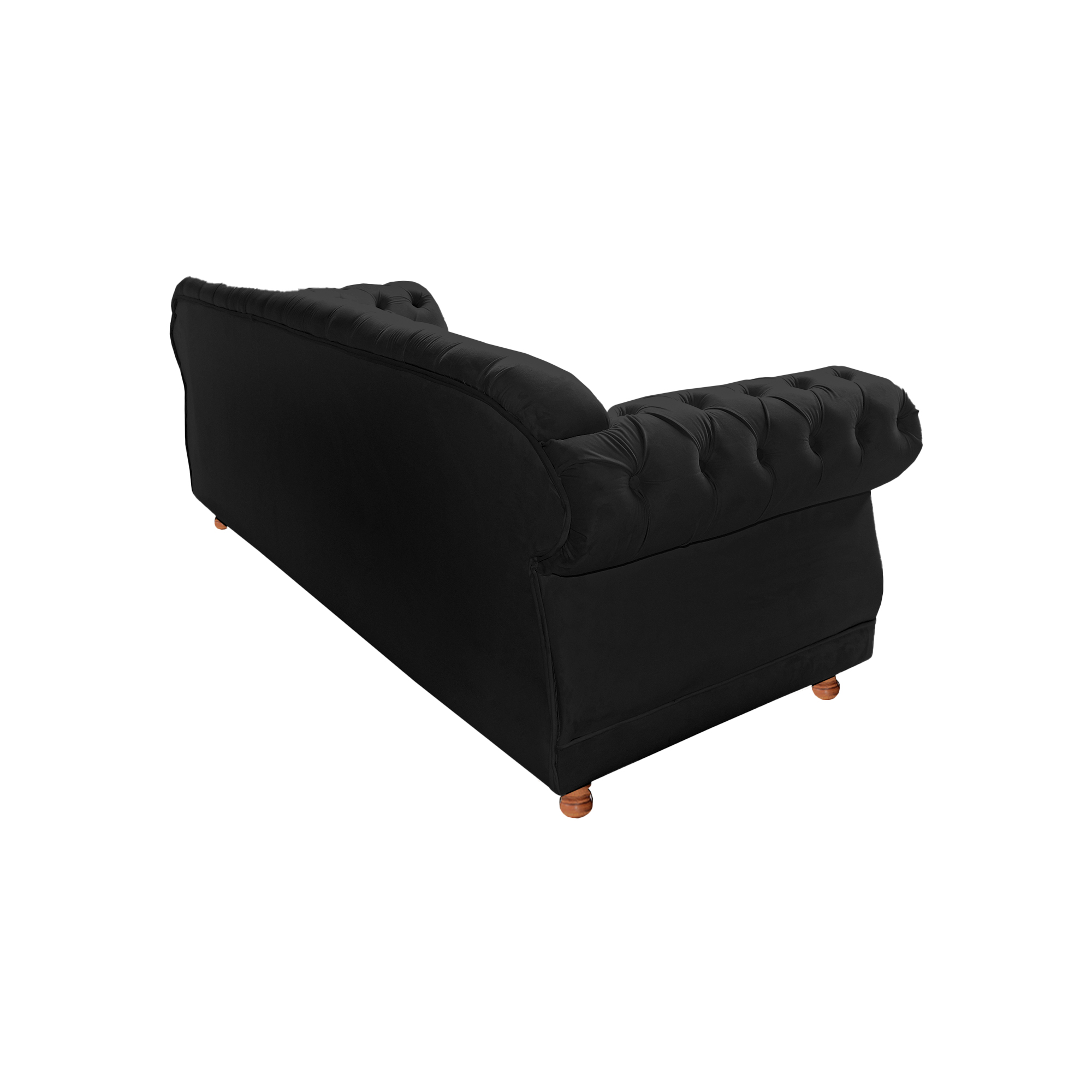 Sofá Chester Field Elisabeth Suede Preto Sala/Recepção