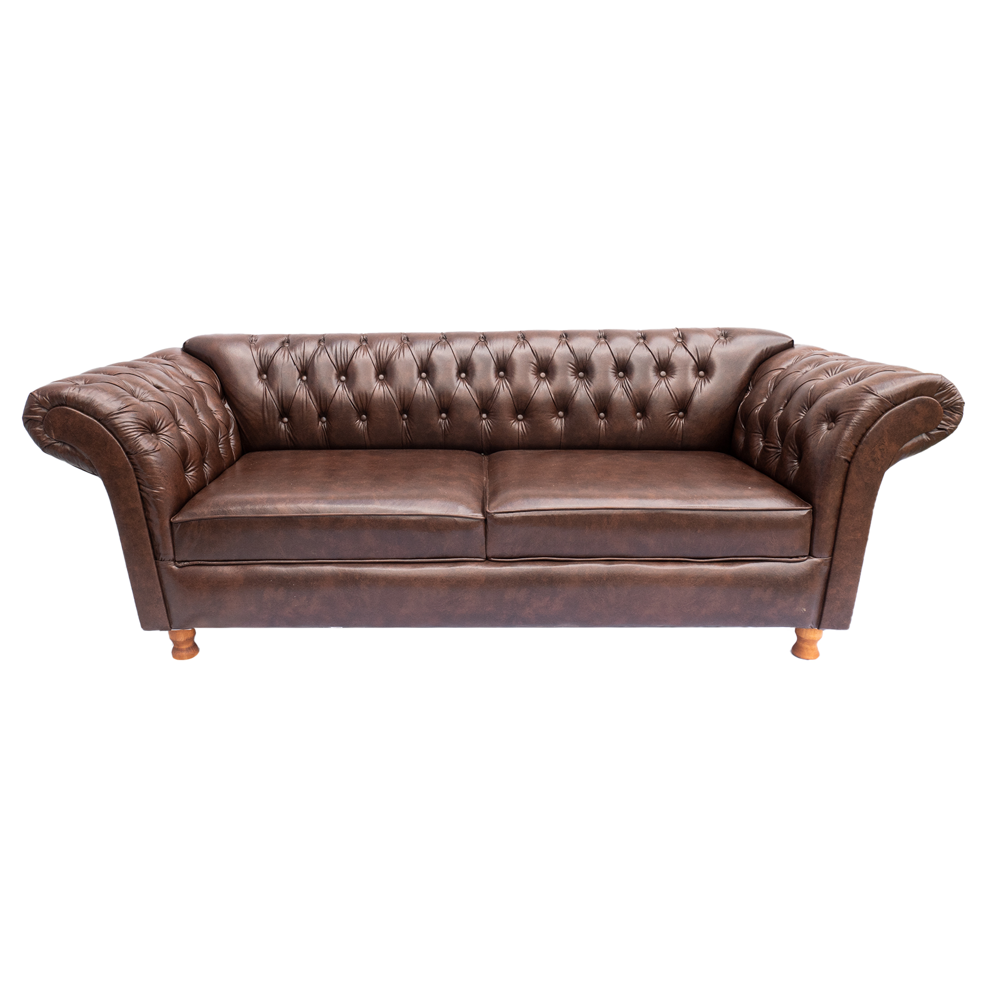 Sofá ChesterField Conde Del 2,30 Corano Marrom Sala/Recepção
