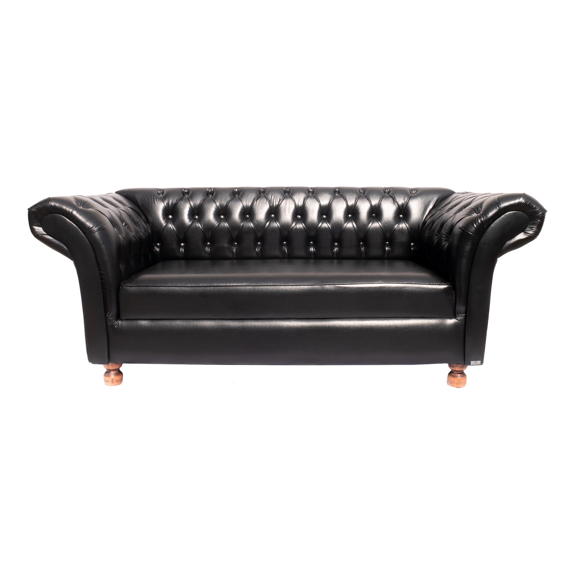 Sofá ChesterField Conde Del 2,30 Corano Preto Sala/Recepção