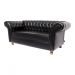Sofá ChesterField Conde Del 2,30 Corano Preto Sala/Recepção