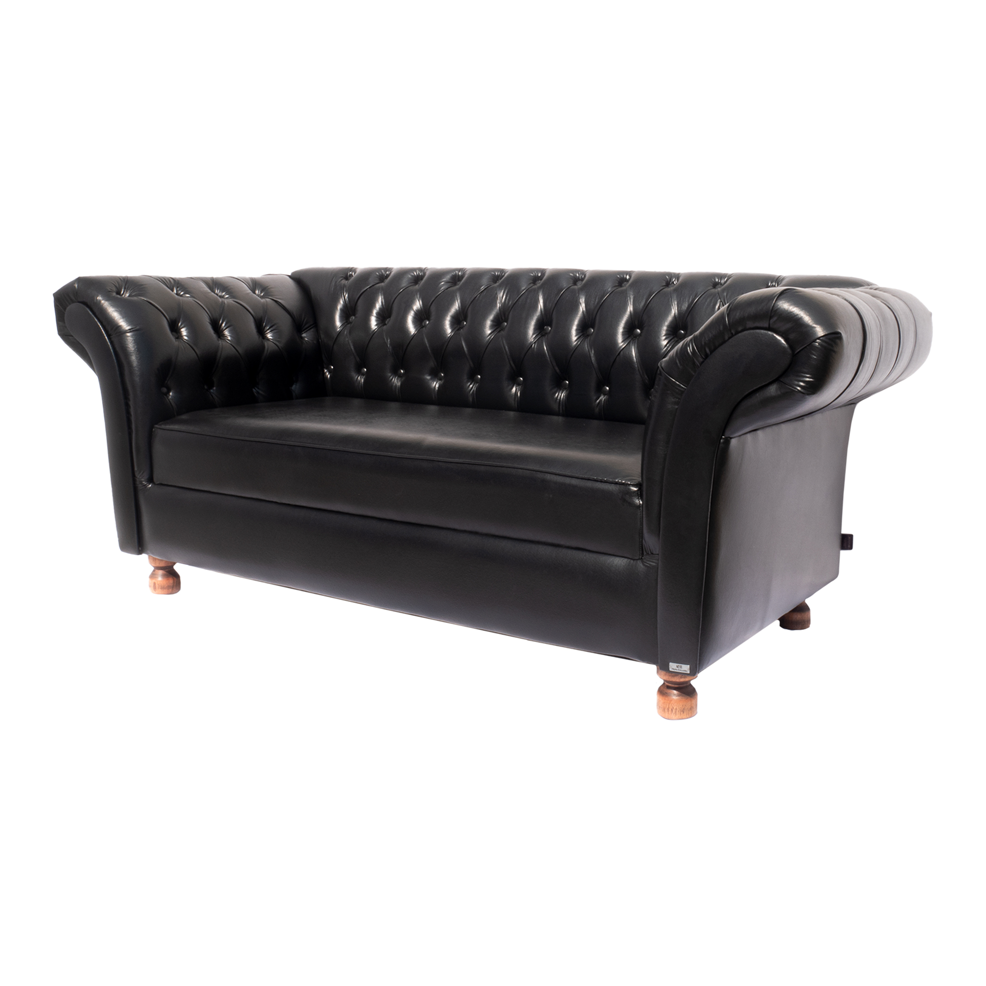 Sofá ChesterField Conde Del 2,30 Corano Preto Sala/Recepção