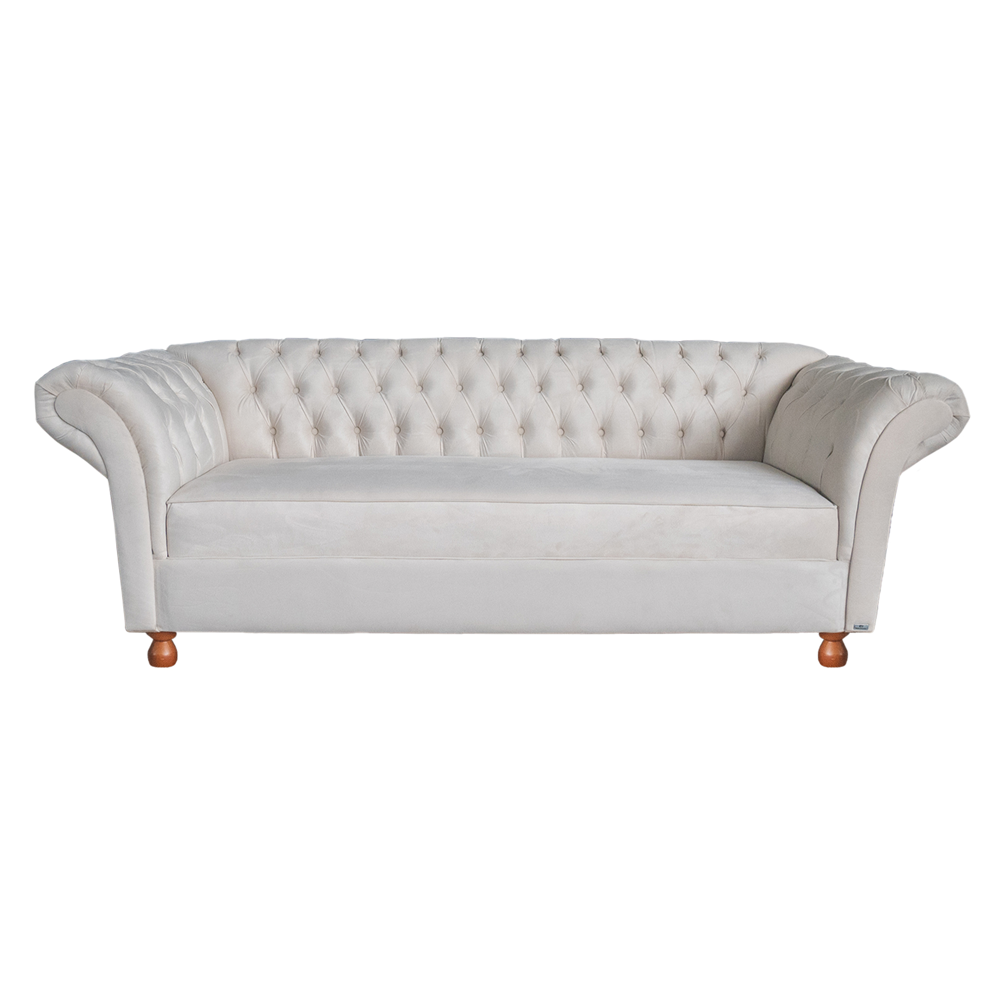 Sofá ChesterField Conde Del 2,30 Suede Nude Sala/Recepção