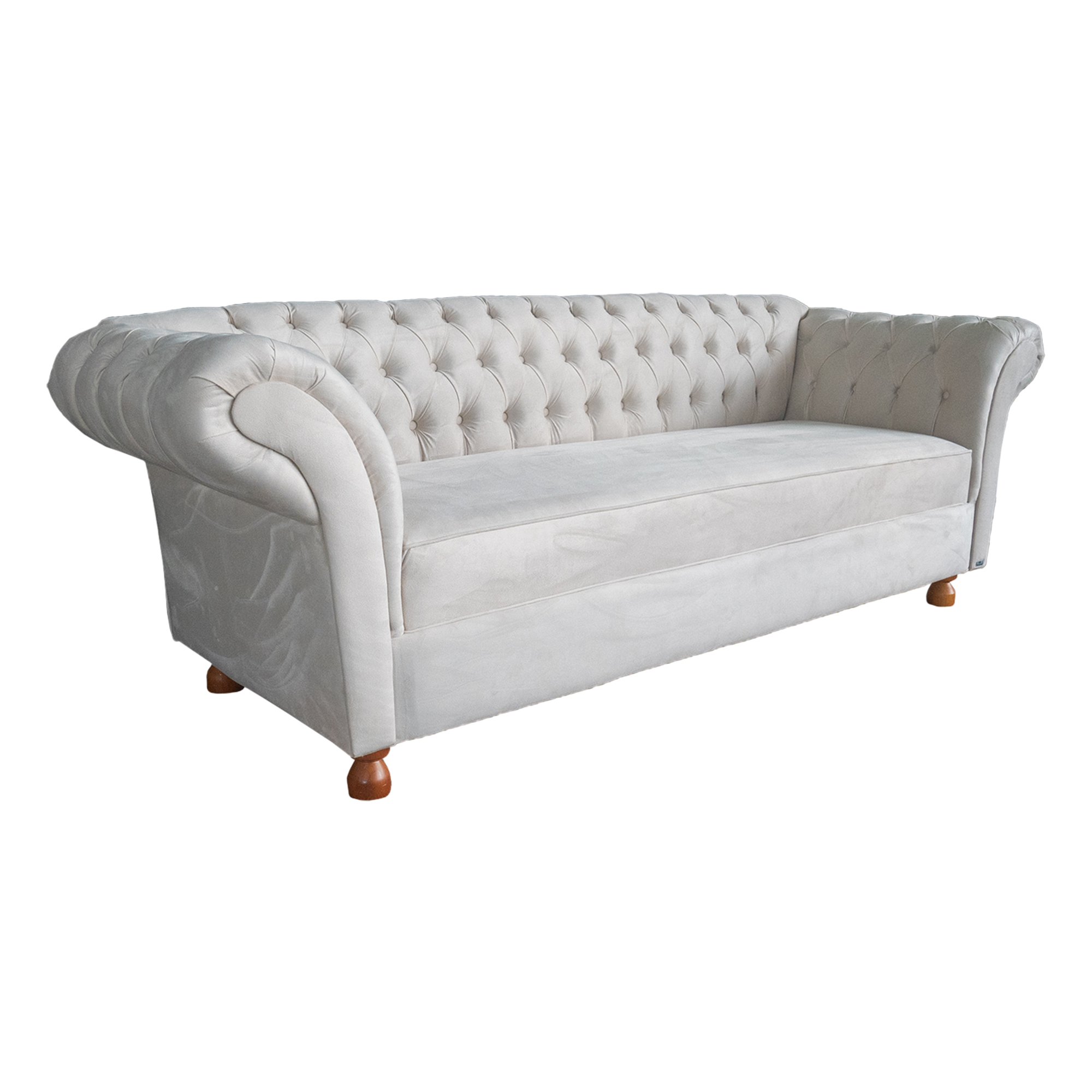 Sofá ChesterField Conde Del 2,30 Suede Nude Sala/Recepção