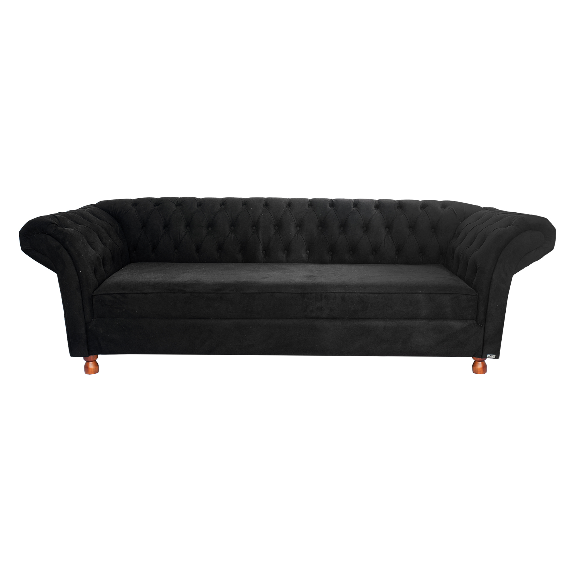 Sofá ChesterField Conde Del 2,30 Suede Preto Sala/Recepção