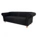 Sofá ChesterField Conde Del 2,30 Suede Preto Sala/Recepção