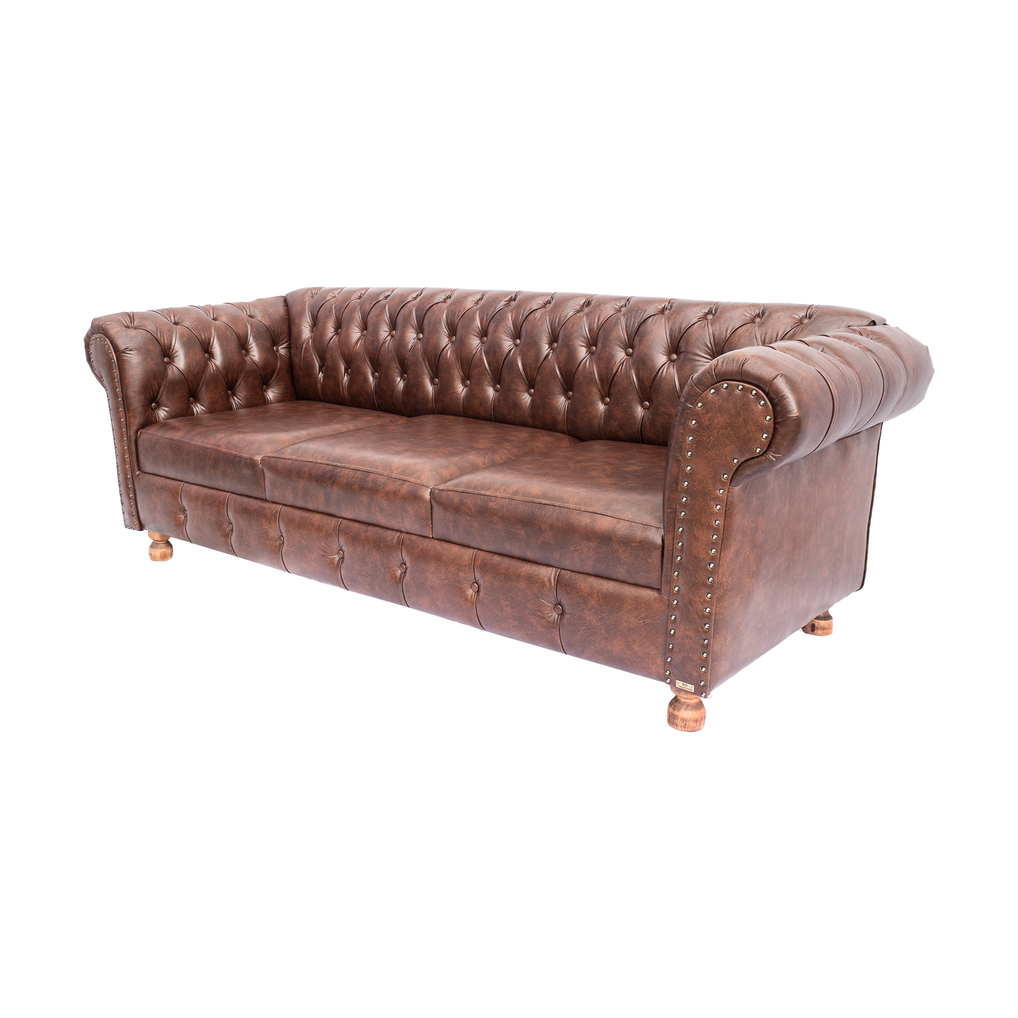Sofá ChesterField Luiz XV 2,30 Corano Marrom Sala/Recepção