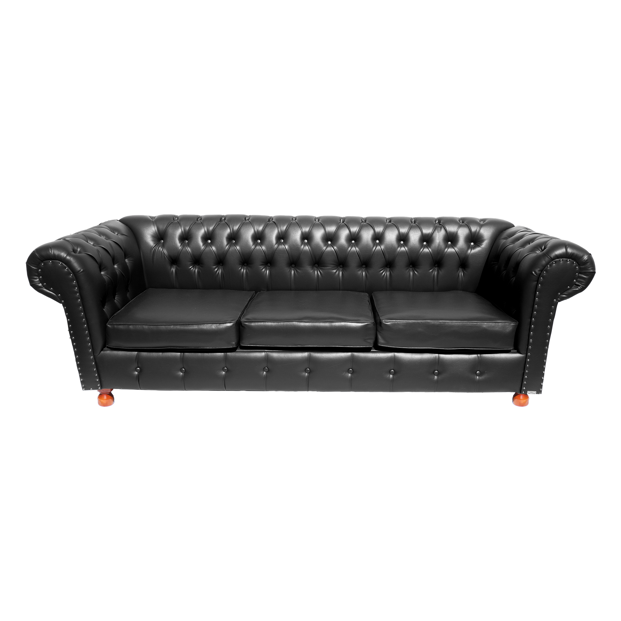 Sofá ChesterField Luiz XV 2,30 Corano Preto Sala/Recepção