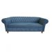 Sofá Chesterfield Capitone Luiz XV 1,80M Suede Azul petróleo