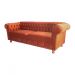 Sofá Chesterfield Capitone Luiz XV 1,80M Suede Terracota