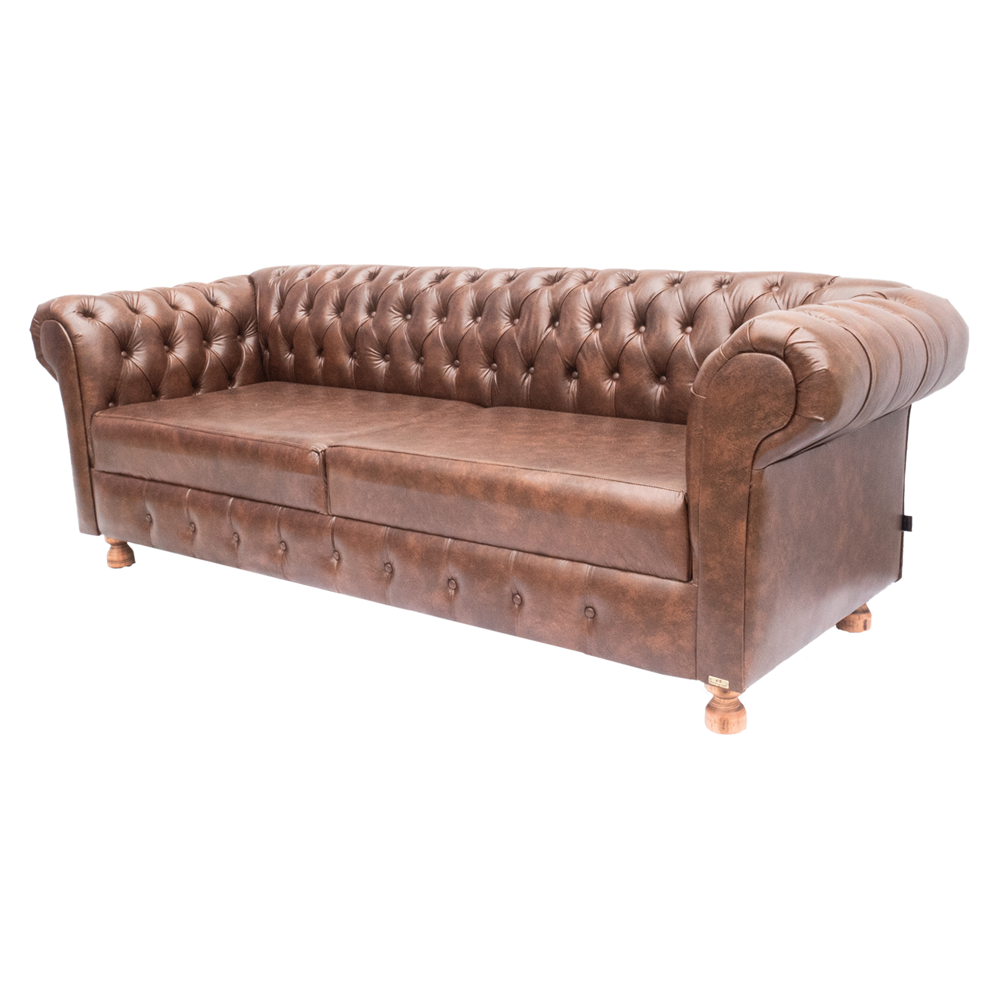 Sofá Chesterfield Capitone Luiz XV Corano Marrom 2,30