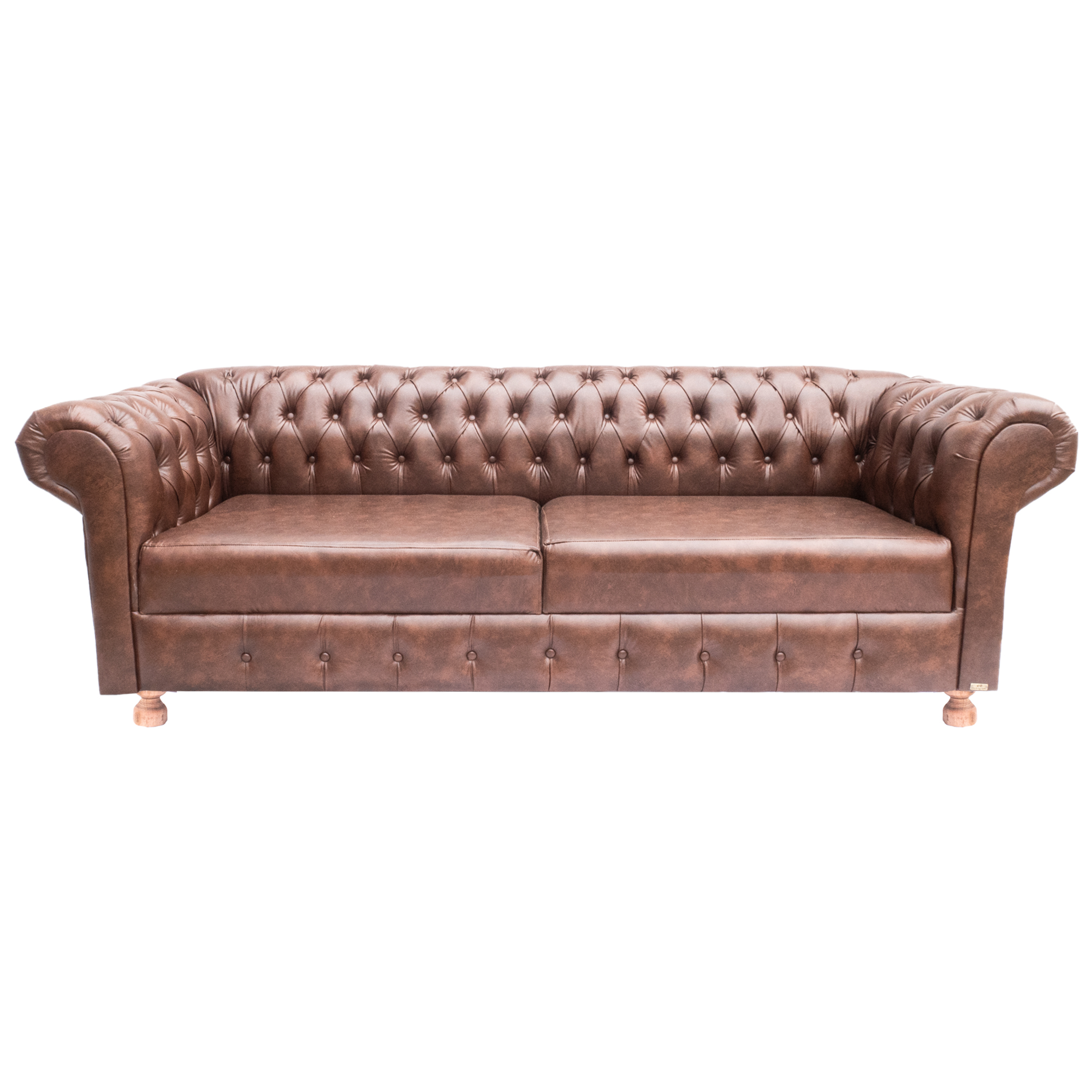Sofá Chesterfield Capitone Luiz XV Corano Marrom 2M