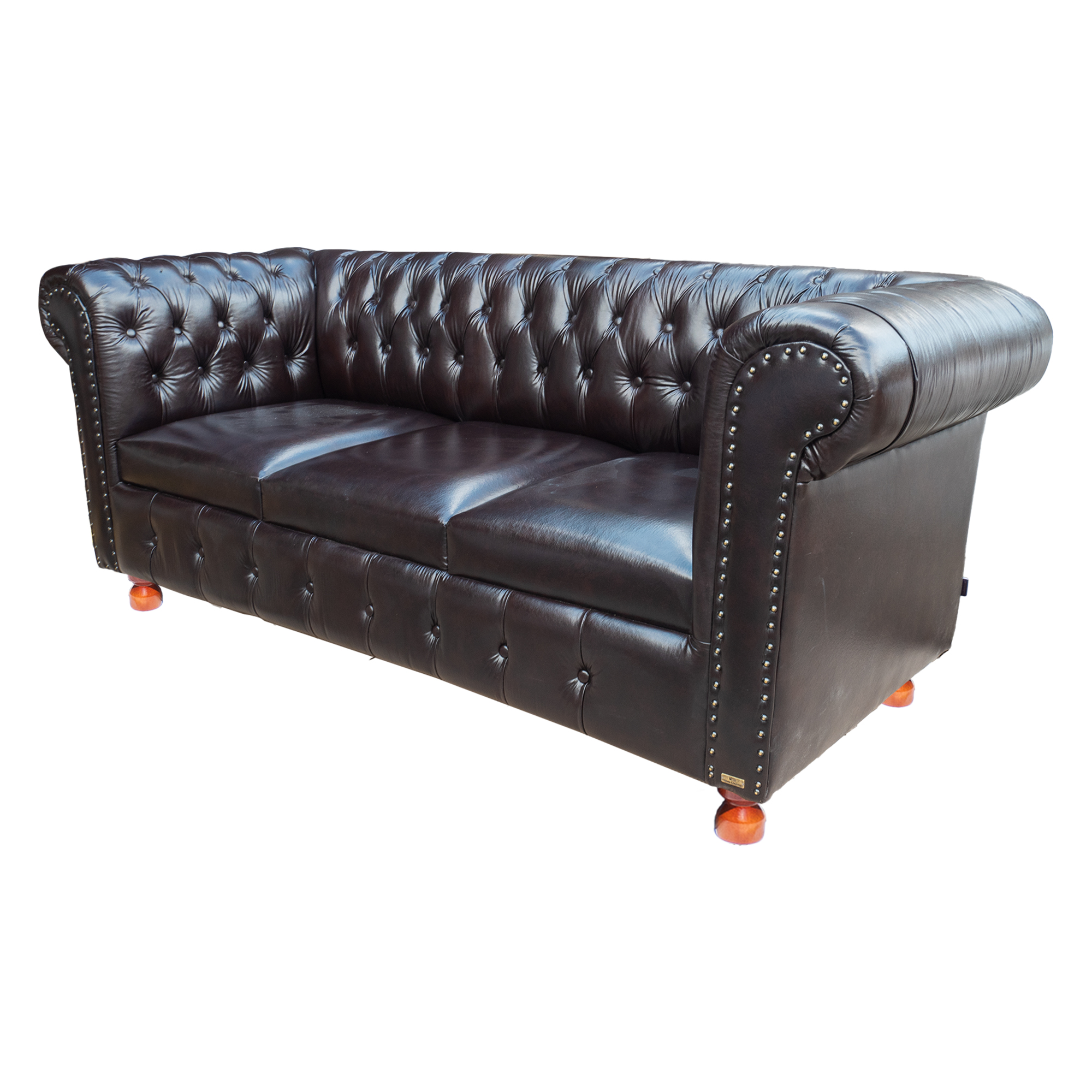 Sofá Chesterfield Capitone Luiz XV Corano Marrom Café 2,30