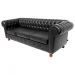 Sofá Chesterfield Capitone Luiz XV Suede Corano Preto 1,80 / Decoracao , sala tv estar
