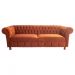 Sofá Chesterfield Capitone Luiz XV Suede Terracota 2,30
