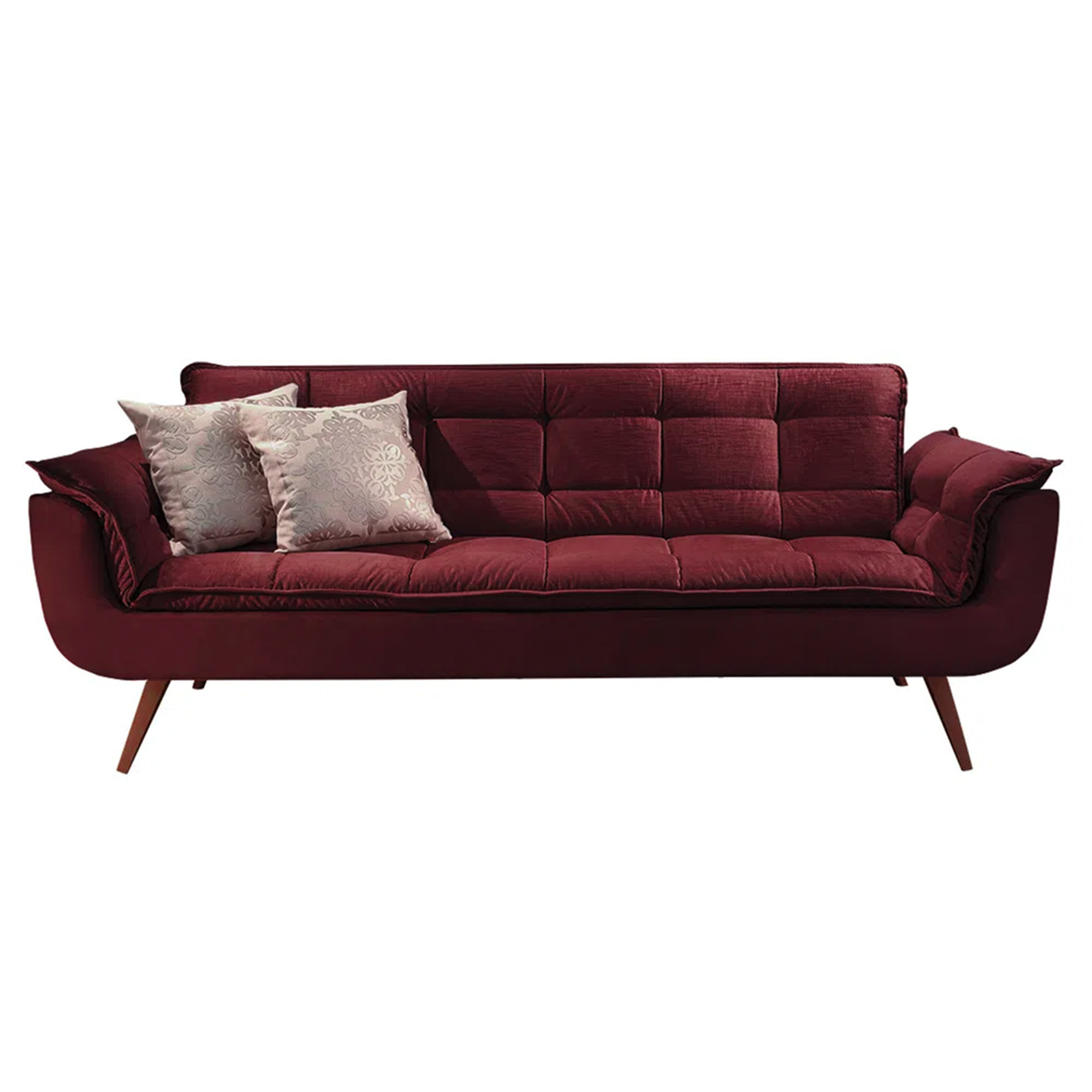 Sofá Opala 2,30 Suede Bordô Sala/Recepção