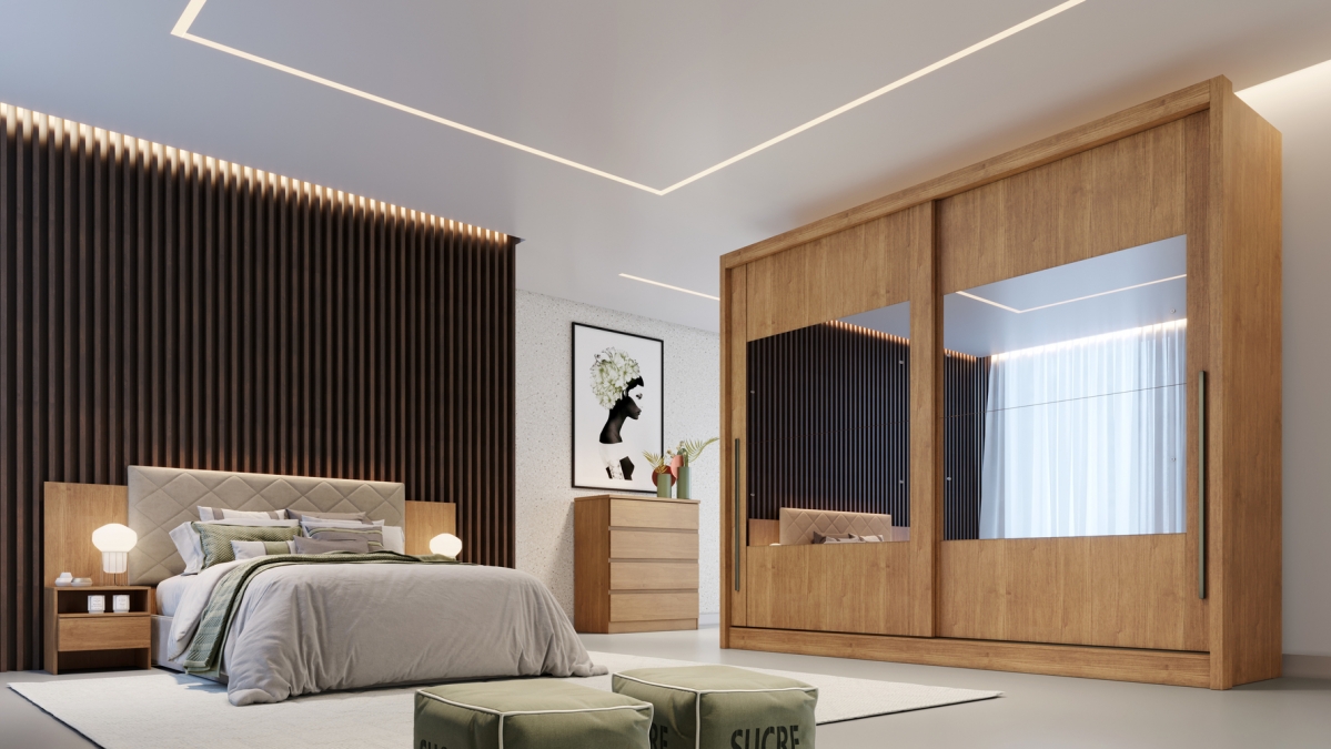 Cabeceira Box Casal Everest Plus Moveis Novo Horizonte Cumaru