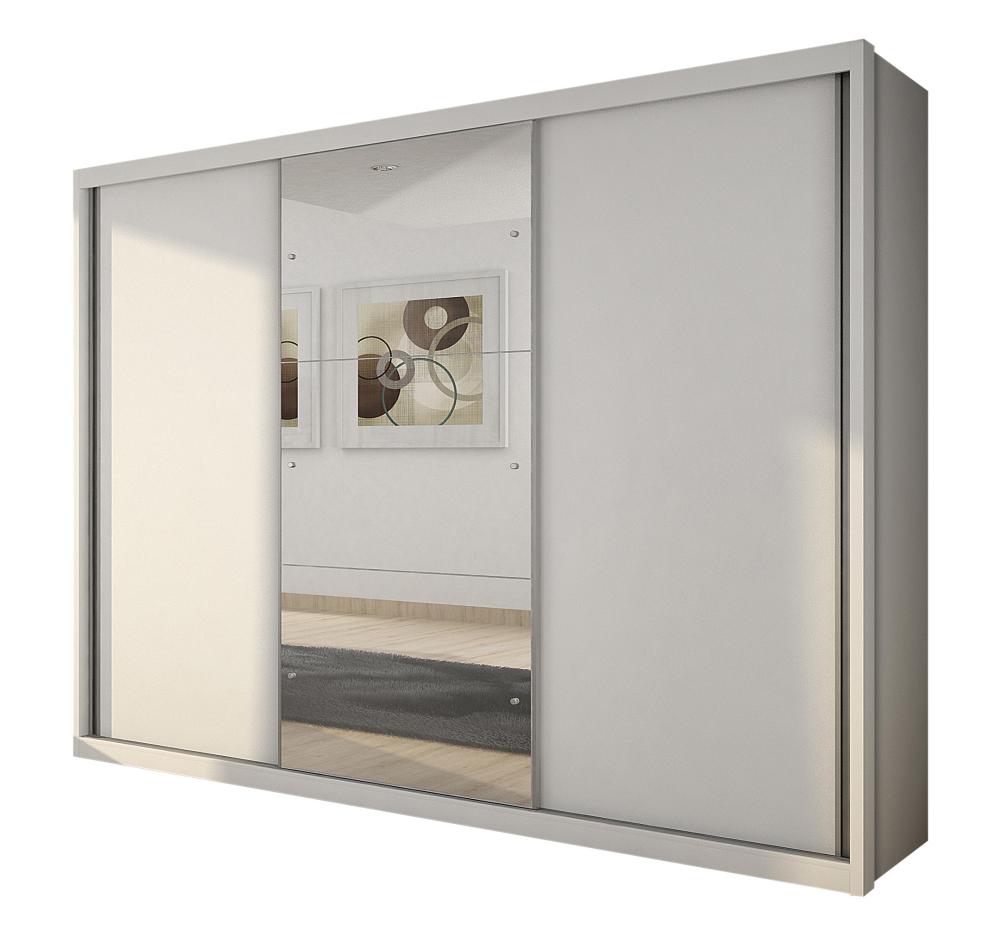 Guarda Roupa Casal com Espelho Paradizzo 3 PT 4 GV Branco - Novo Horizonte