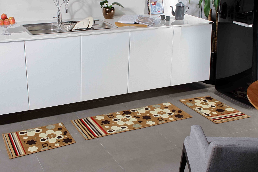 Kit Cozinha Madrid Flower Caramelo 3 Peças - Oásis