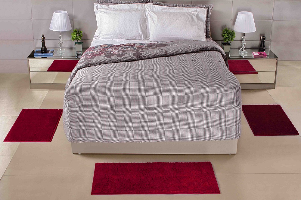 Kit Tapetes Quarto Classic Rubi 3 Peças - Oásis
