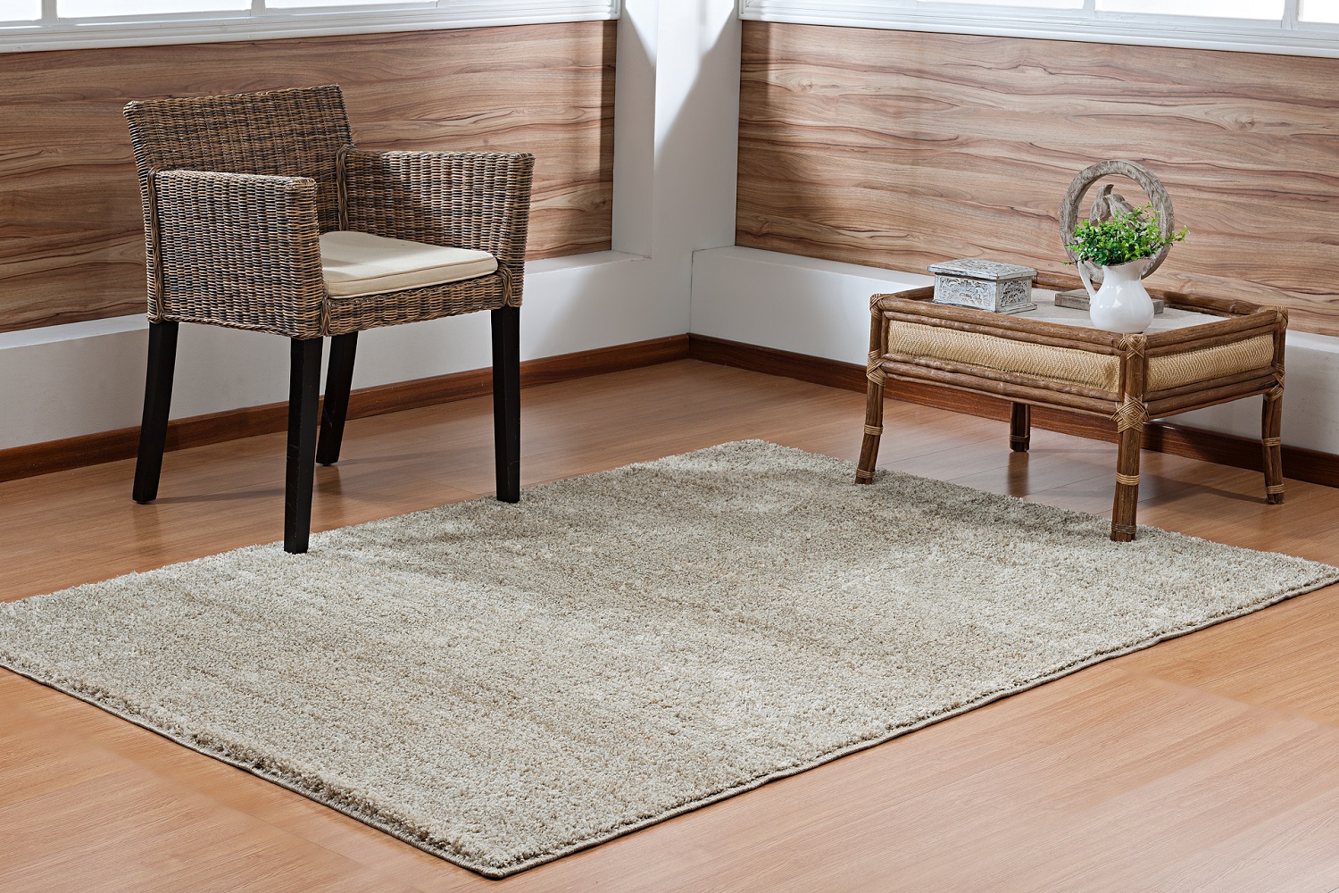 Tapete Classic Mescla Bege 1,50m X 2,00m  1 Peça - Oásis