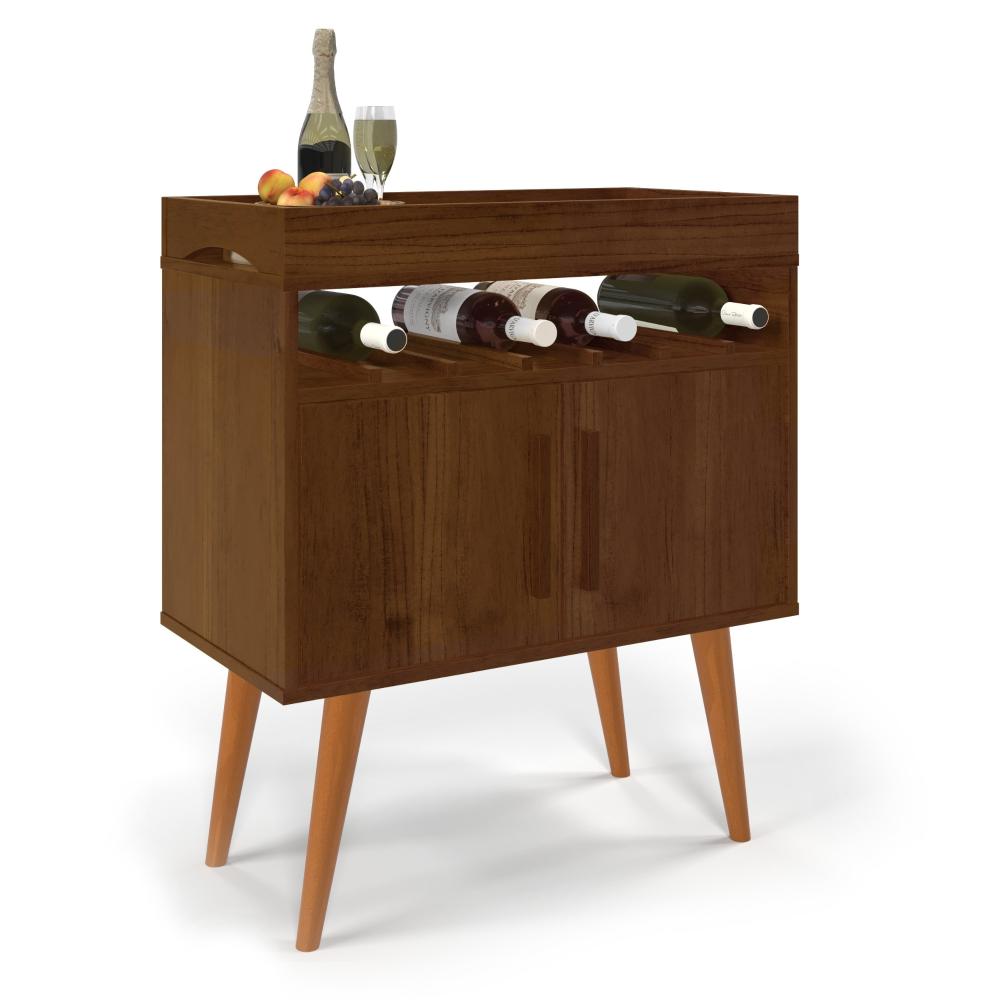Aparador Café Drink Com Portas Pés Em Madeira Pinus Canela