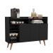 Buffet Aparador 3 Portas Nichos Retro Celta Giga Black