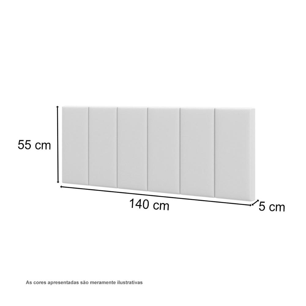 Cabeceira casal Laura 1,40 Almofadada Corino Branco